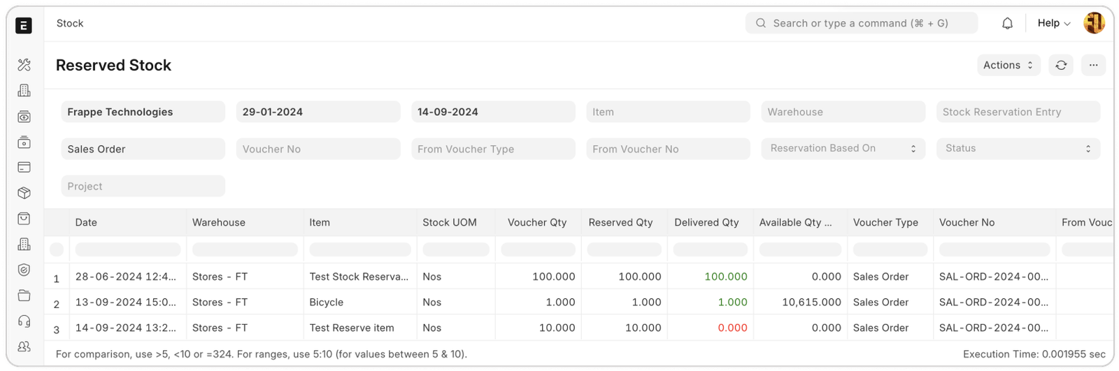 Stock Reservation